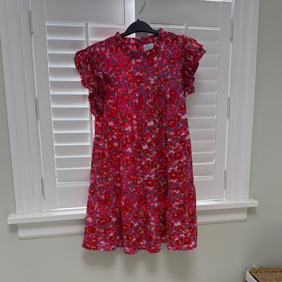 Shop The Mint Dresses & Skirts - Womens Pink Floral Ruffle Sleeve Mini Dress